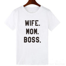 Load image into Gallery viewer, Wife mom boss print t shirt women casual cool summer t-shirt women short sleeve Tshirt