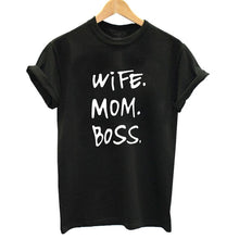 Load image into Gallery viewer, Wife mom boss print t shirt women casual cool summer t-shirt women short sleeve Tshirt