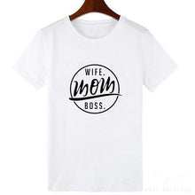 Load image into Gallery viewer, Wife mom boss print t shirt women casual cool summer t-shirt women short sleeve Tshirt