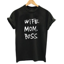 Load image into Gallery viewer, Wife mom boss print t shirt women casual cool summer t-shirt women short sleeve Tshirt