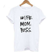 Load image into Gallery viewer, Wife mom boss print t shirt women casual cool summer t-shirt women short sleeve Tshirt