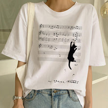 Load image into Gallery viewer, New Cute Cat T Shirt Women Casual Funny Cartoon Print Tshirt Harajuku Kawaii Fashion T-shirt Summer Short Sleeve Top Tees Female