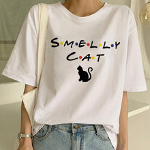 Load image into Gallery viewer, New Cute Cat T Shirt Women Casual Funny Cartoon Print Tshirt Harajuku Kawaii Fashion T-shirt Summer Short Sleeve Top Tees Female