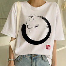Load image into Gallery viewer, New Cute Cat T Shirt Women Casual Funny Cartoon Print Tshirt Harajuku Kawaii Fashion T-shirt Summer Short Sleeve Top Tees Female