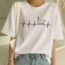 Load image into Gallery viewer, New Cute Cat T Shirt Women Casual Funny Cartoon Print Tshirt Harajuku Kawaii Fashion T-shirt Summer Short Sleeve Top Tees Female
